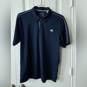 adidas Men's Navy Polo with White Contrast Piping
